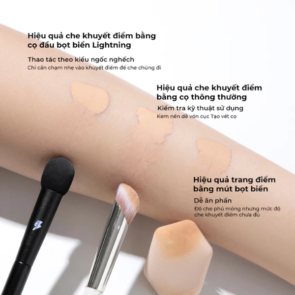 Set 3 Cọ Mút BLJ Pro Makeup Dòng Lightning, Dụng Cụ Trang Điểm Lớp Nền Set Cái 2 Cọ + 1 Bông Mút