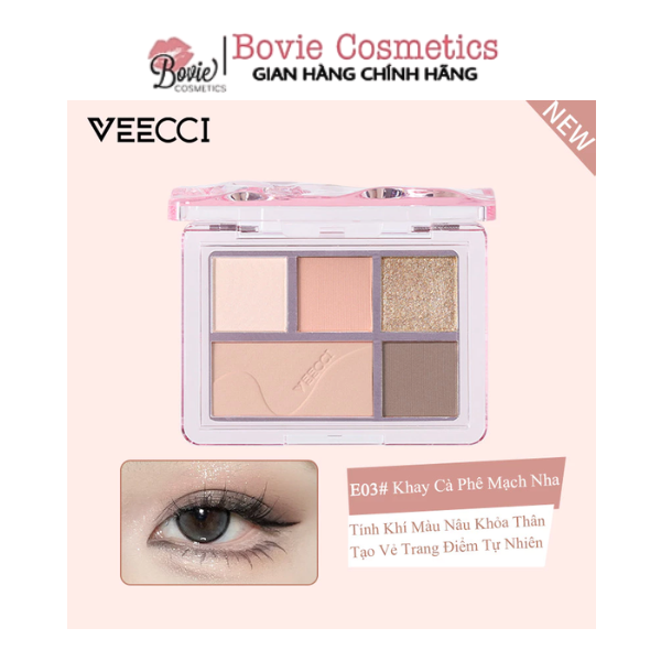 VEECCI Bảng Phấn Mắt Năm Màu Ngọc Trai Shimmer VC004