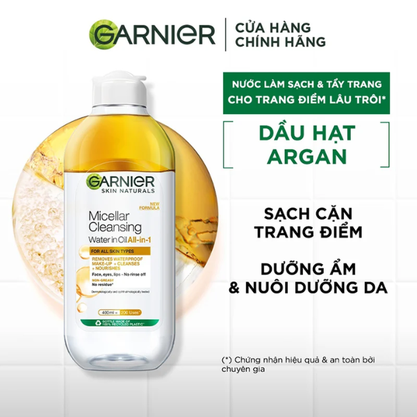 Nước Tẩy Trang Làm Sạch Sâu Garnier Micellar Cleansing Water