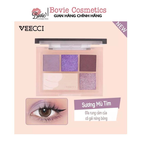 VEECCI Bảng Phấn Mắt Năm Màu Ngọc Trai Shimmer VC004