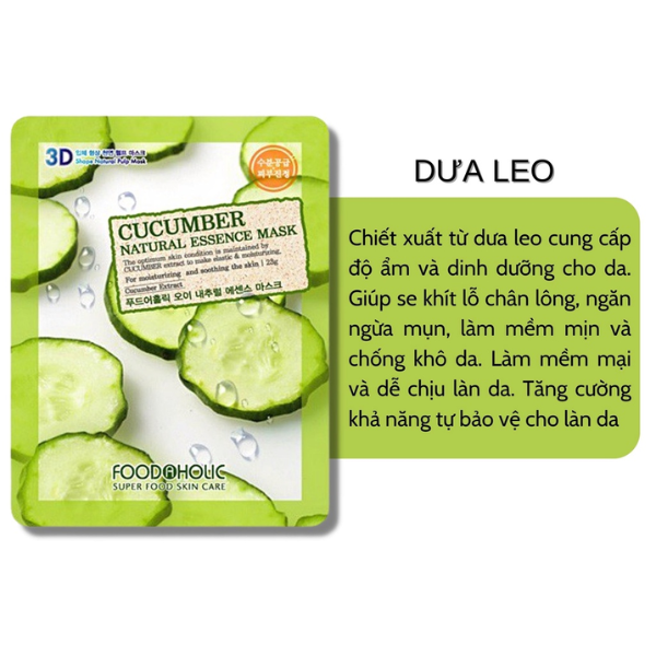 Mặt Nạ Dưỡng Da 3D Foodaholic Natural Essence Mask
