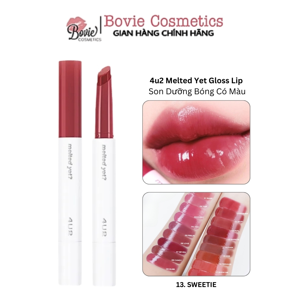 Son Dưỡng Bóng 4u2 Melted Yet Gloss Lip Son Kem Lì Mềm Mịn