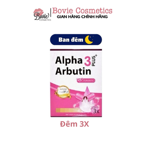 Vỉ 10 Viên Bột Kích Trắng Kyra Alpha Arbutin 3 Plus Đêm, Ngày UV Giúp Da Trắng Mịn Hàng Thái Lan Chính Hãng