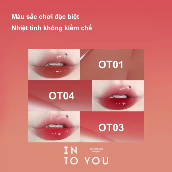 Son Tint Bóng INTO YOU Vỏ Đỏ ONE SHOT Độ Bóng Cao Lip Tint