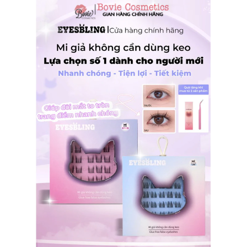 Mi giả tự dính không cần dùng keo EyesBling- thế hệ mới có thể tái sử dụng nhiều lần (bao bì mới cải tiến hơn)
