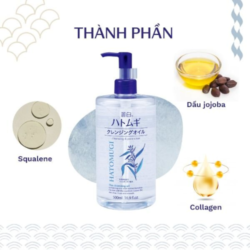 Dầu tẩy trang dưỡng Hatomugi Cleansing Oil 500ml