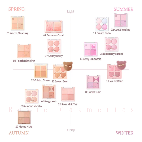 Phấn Má Hồng Dasique Blending Mood Cheek 4 ô