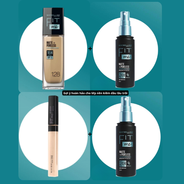 Xịt Khóa Nền, Cố Định Trang Điểm Kiềm Dầu, Mịn Lì Maybelline Fit Me Matte Poreless Setting Spray 60ml