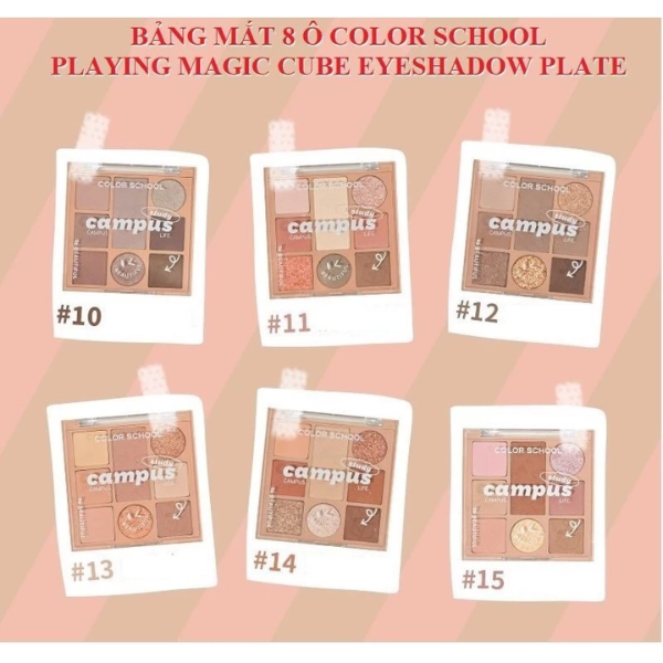 Bảng Phấn Mắt 8 Ô Color School Playing magic cube eye shadow plate