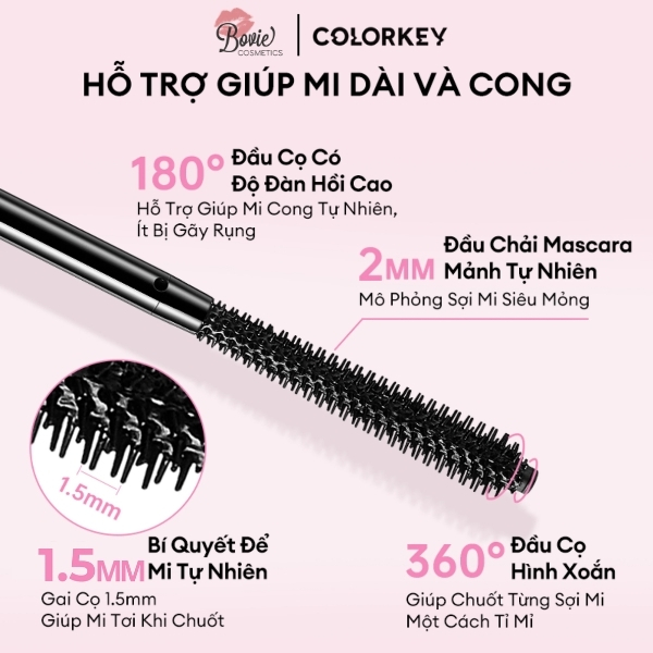 Mascara Giúp Mi Dài & Cong Tự Nhiên Colorkey Long & Dense Mascara 4.5g