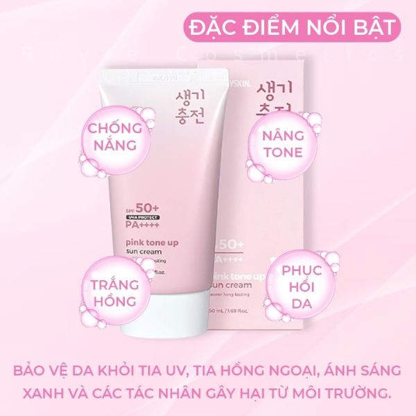 Kem Chống Nắng PrettySkin Sun Cream SPF 50+ PA++++ Hydra B5 Exosome Tone Up - Treatment - Oil Control