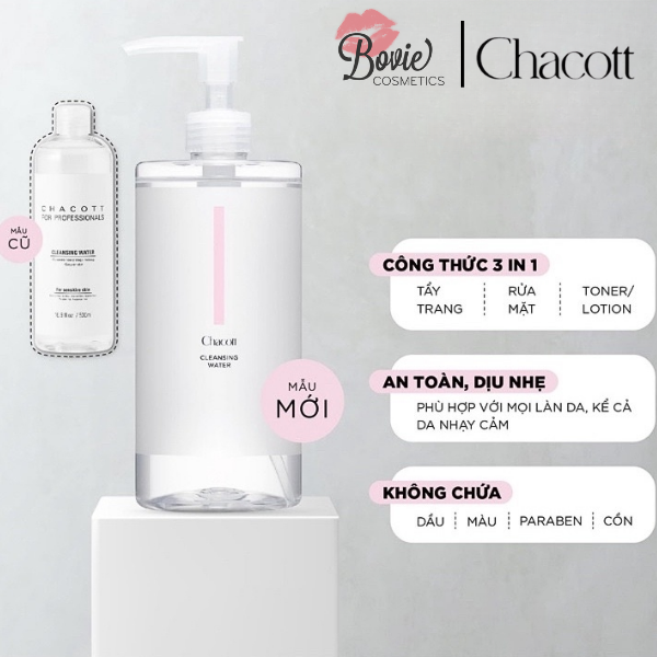 Nước Tẩy Trang Chacott Làm Sạch Sâu Dành Cho Da Nhạy Cảm For Professionals Cleansing Water 500ml