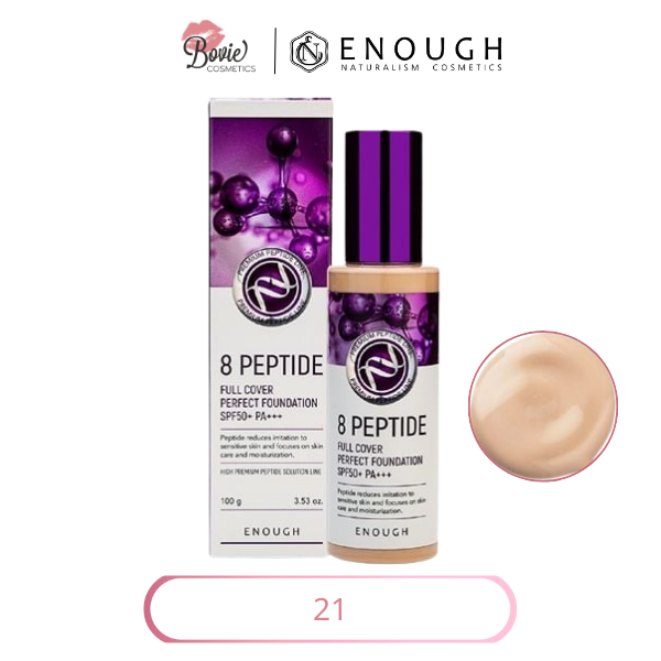 KEM NỀN PEPTIDE CAO CẤP ENOUGH PREMIUM 8 PEPTIDE FULL COVER PERFECT FOUNDATION 100ML