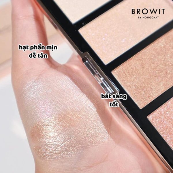 Bảng highlight chuyên nghiệp Nongchat Thái lan Browit Show Glow 4g x 4Colors