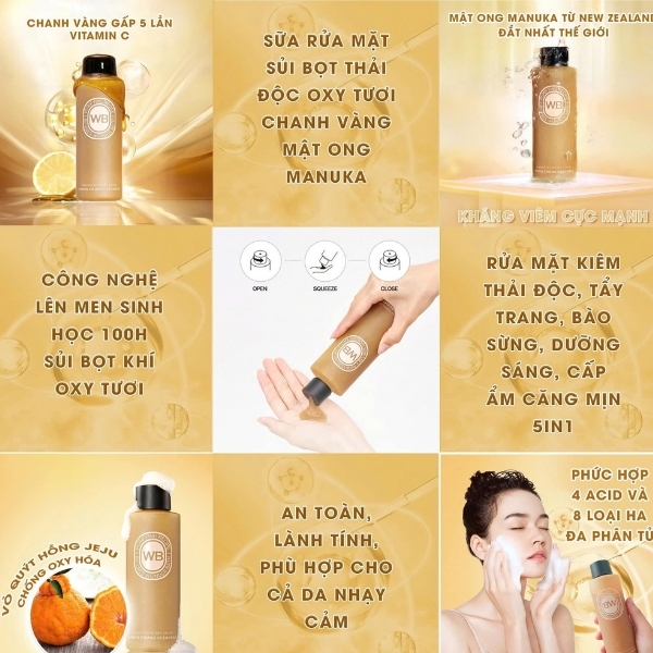 Sữa Rửa Mặt Chanh Đường Đen Lemon Chung Cleanser 200ML