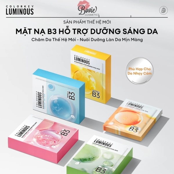 Mặt Nạ Colorkey B3 Hỗ Trợ Dưỡng Sáng Da Luminous B3 Brightening Facial Mask 30ml