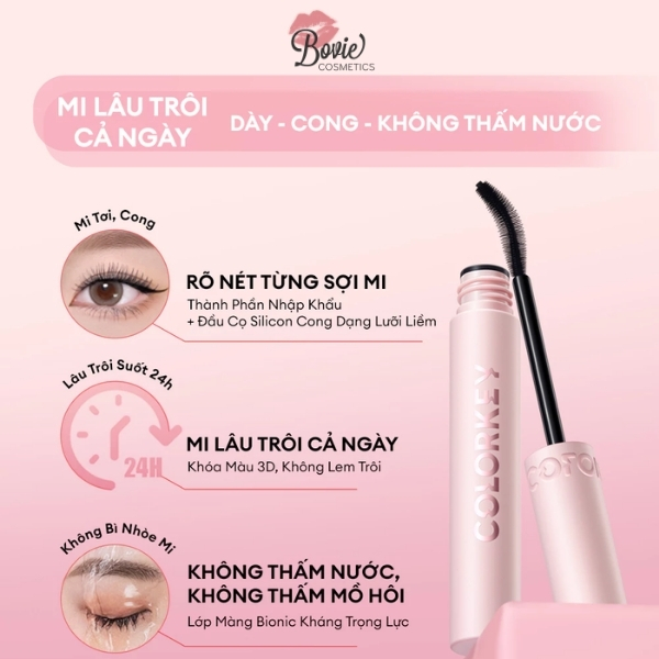 Chuốt Mi Cong Và Dày Colorkey Volumizing & Curling Mascara