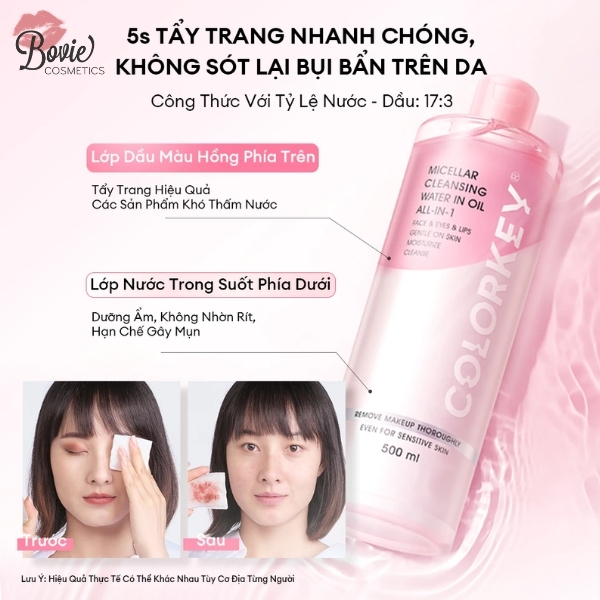 Nước Tẩy Trang Làm Sạch Colorkey Micellar Cleansing Water