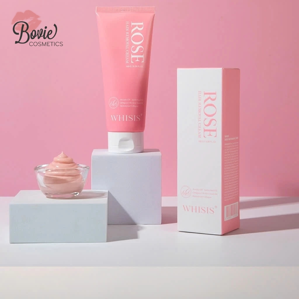Kem tẩy lông Whisis Rose Hair Removal Cream 150ml - Tặng kèm khăn ướt