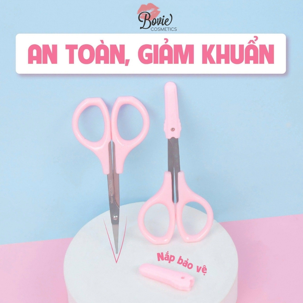 Kéo tỉa mày, cắt lông mi, cắt miếng kích mí Jary Hồng Eyebrow Scissors