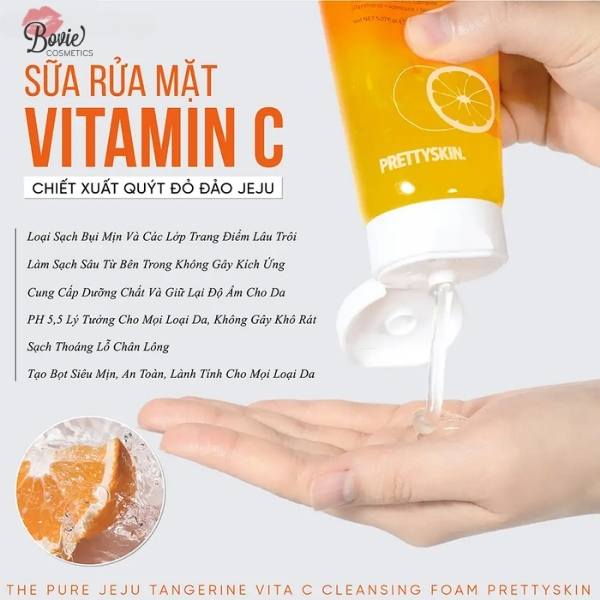 Gel Sữa Rửa Mặt Rau Má The Jeju Cica - Dưỡng Trắng Sạch Sâu Galactomyces First Deep Cleansing Foam Prettyskin