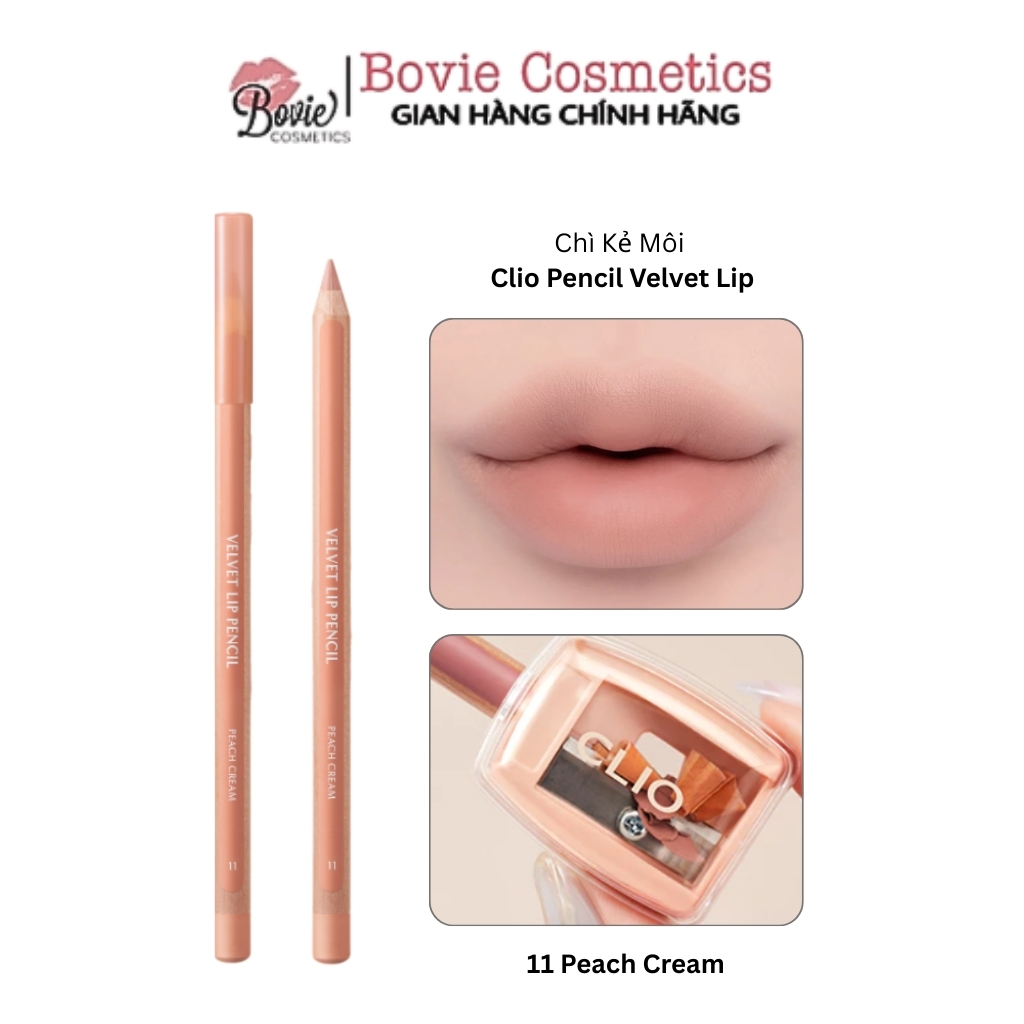 Chì Kẻ Viền Môi Clio Velvet Lip Pencil (Kèm chuốt)