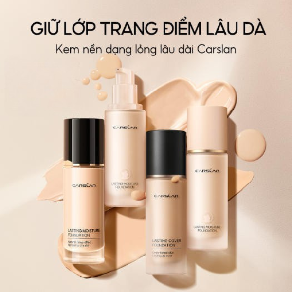 Kem Nền Carslan Dạng Lỏng Kiểm Soát Dầu Lâu Trôi Chống Thấm Nước Suốt 24h