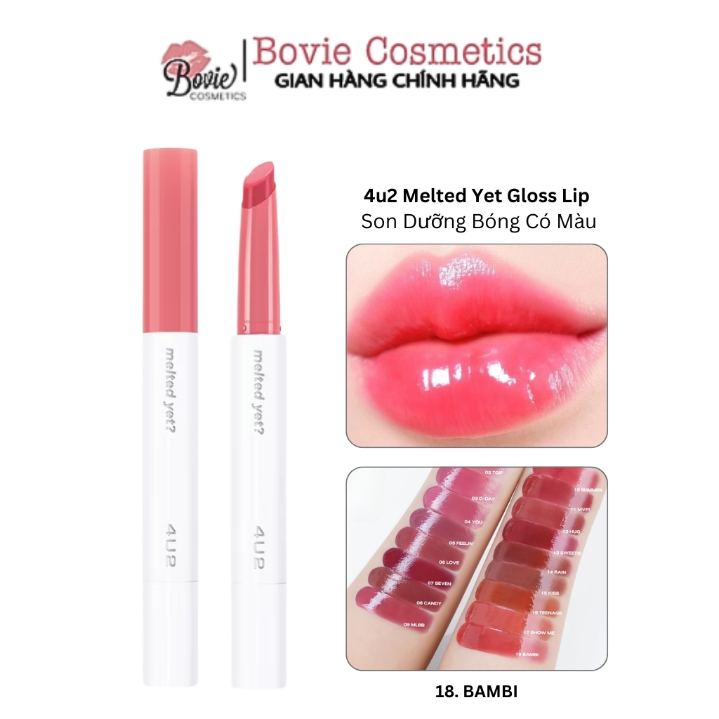 Son Dưỡng Bóng 4u2 Melted Yet Gloss Lip Son Kem Lì Mềm Mịn
