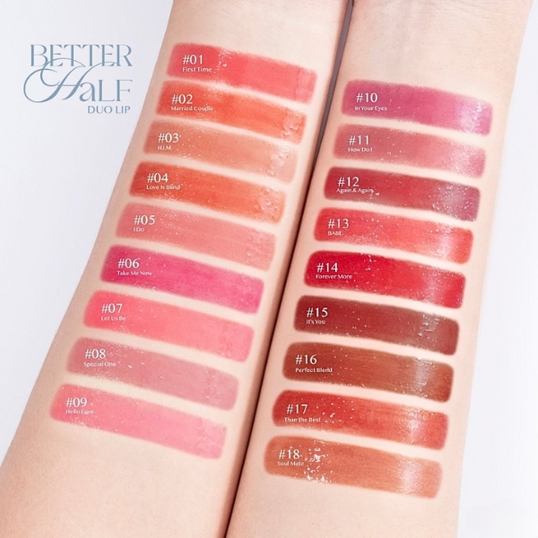 Son 4U2 2 Đầu Dạng Thỏi Better Half Duo Lip Kèm Đầu Son Bóng Khóa Màu Lì, Không Lem Trôi 24g
