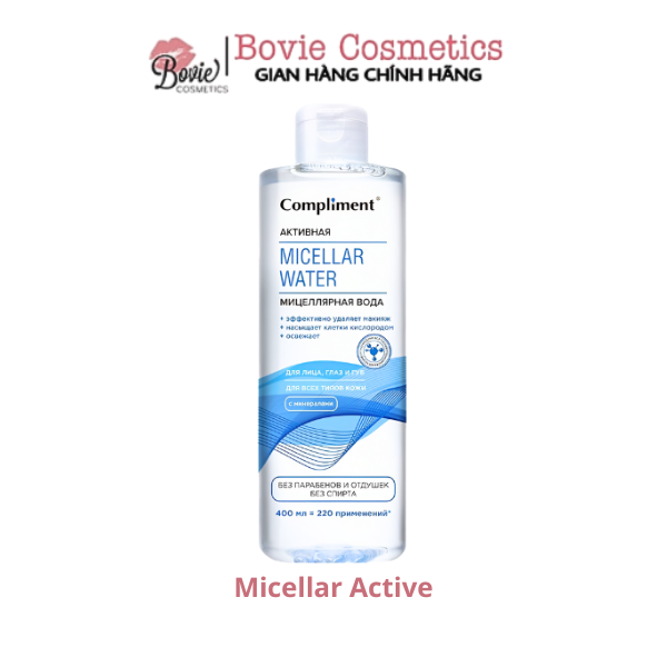 Nước Tẩy Trang Compliment 3in1 400ml Micellar Water Làm Sạch, Giữ Ẩm Và Dưỡng Mềm Da
