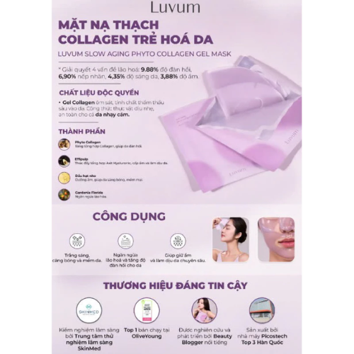 Mặt Nạ Thạch Collagen Giúp Dưỡng Da Chuyên Sâu Luvum Gel Mask 33g