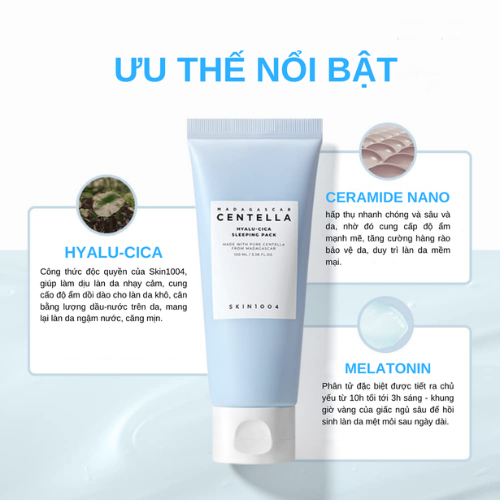 Mặt Nạ Ngủ Cấp Ẩm Sáng Da Ngừa Lão Hóa Skin1004 Madagascar Centella Hyalu-cica Sleeping Pack 100ml