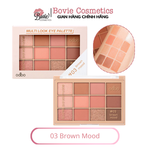 Bảng phấn mắt 12 ô Odbo Multi Look Eye Palette OD2012 gồm ánh nhũ và lì