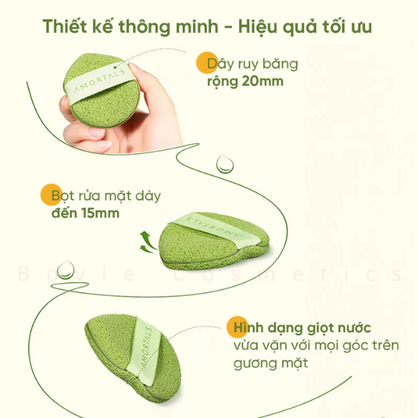 Bông mút bọt biển rửa mặt AMORTALS Chính Hãng