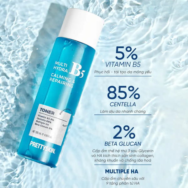 Nước Hoa Hồng Phục Hồi Dưỡng Trắng Pretty Skin Multi Hydra B5 Calming & Repairing Toner