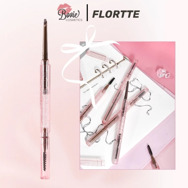 Chì Kẻ Mày Flortte Solid Small Machete Eyebrow Pencil  Thiết Kế Đầu Vát Dễ Kẻ Cho Người Mới, Bền Màu 0.11g