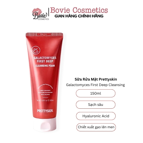 Gel Sữa Rửa Mặt Rau Má The Jeju Cica - Dưỡng Trắng Sạch Sâu Galactomyces First Deep Cleansing Foam Prettyskin