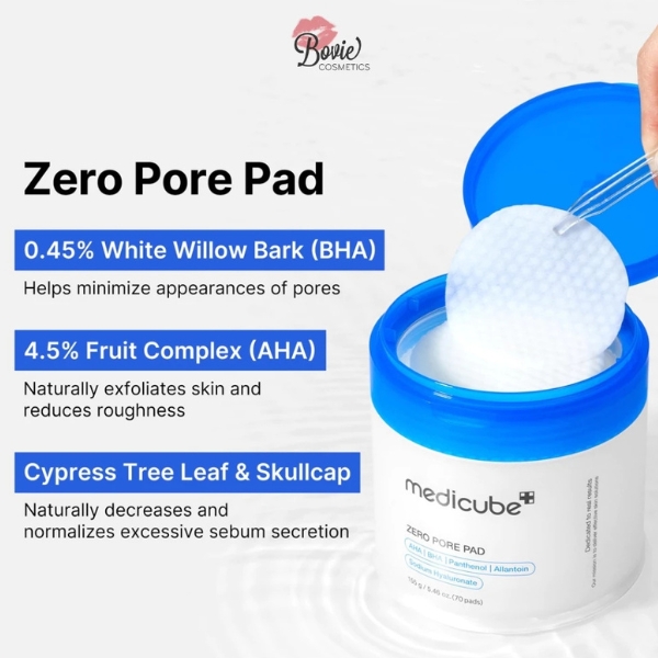 Toner Pad Chăm Sóc Lỗ Chân Lông Medicube Zero Pore Pad 2.0 155g