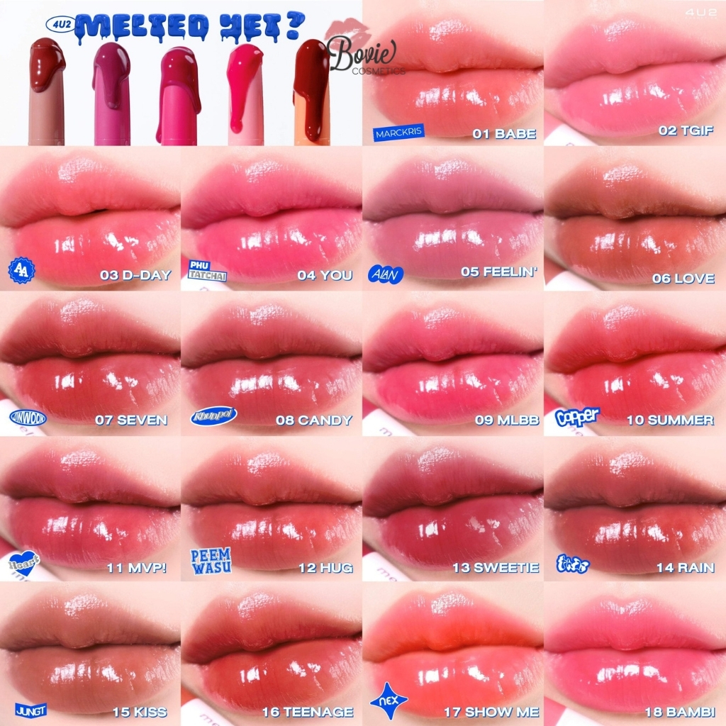 Son Dưỡng Bóng 4u2 Melted Yet Gloss Lip Son Kem Lì Mềm Mịn