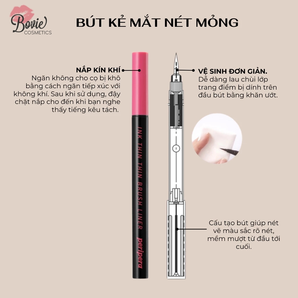 Bút Kẻ Mắt Peripera Ink Thin Thin Brush Liner 0.5g