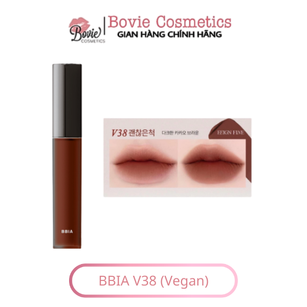 (Vegan - 2023) Son kem lì Bbia Last Velvet Lip Tint Version 8 Full màu