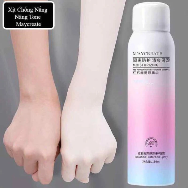 Xịt chống nắng nâng tone trắng da da M‘aycreate