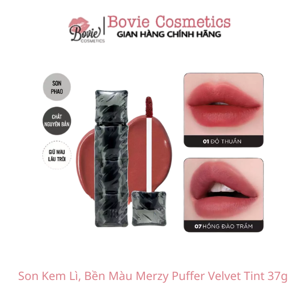 Son Kem Lì, Bền Màu Merzy Puffer Velvet Tint 37g