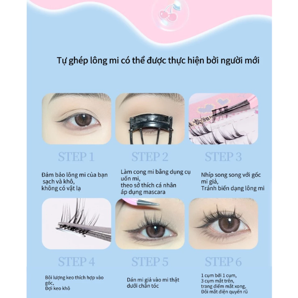 VEECCI Sách Lông Mi Giả Trang Điểm Chùm VC006