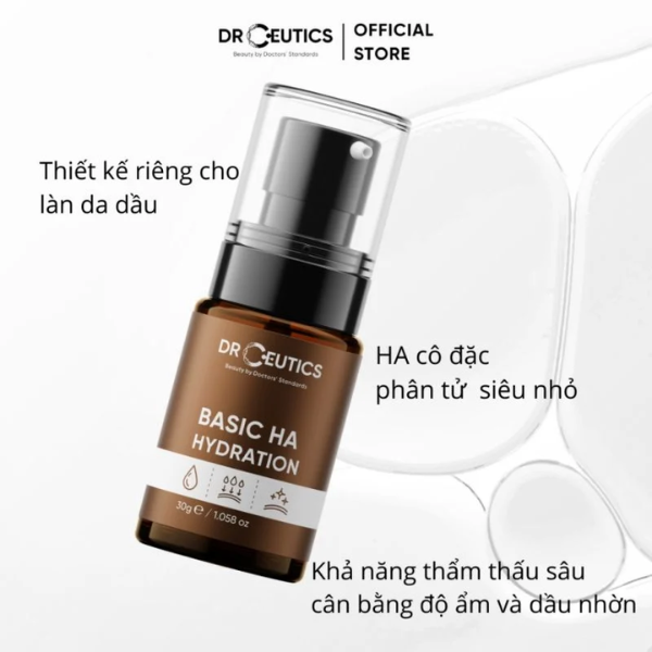 Serum HA Drceutics Basic Hydration  giúp kiểm soát dầu nhờn cấp ẩm cho làn da mịn màng