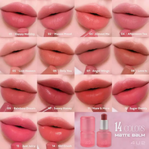 Son Dưỡng Lì Thuần Chay 4U2 Matte Balm Lipstick Son Mềm Mịn, Dễ Tán, Giữ Màu Lâu