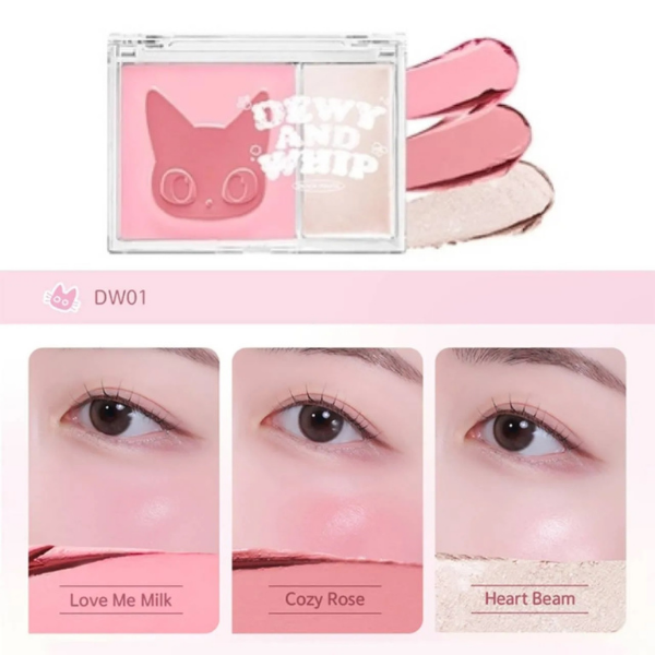 Má Hồng Kem Kèm Highlight Black Rouge Dewy Whip Cheek And Beam