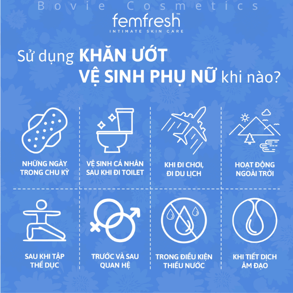 Khăn ướt vệ sinh vùng kín cao cấp cho da nhạy cảm Femfresh  25 tờ