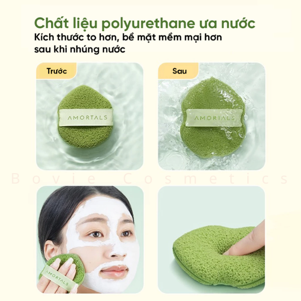 Bông mút bọt biển rửa mặt AMORTALS Chính Hãng