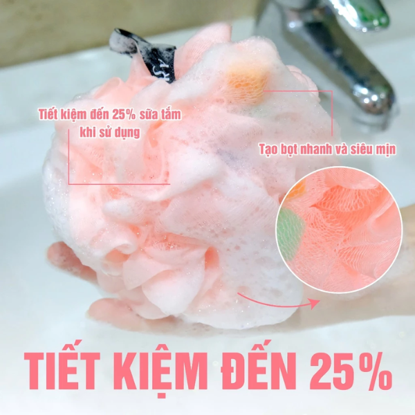 BÔNG TẮM XƠ MƯỚP CÓ MÚT JARY LOOFAH SPONGE- BÔNG TẮM TRÁI CÂY JARY LOOFAH BATH SPONGE